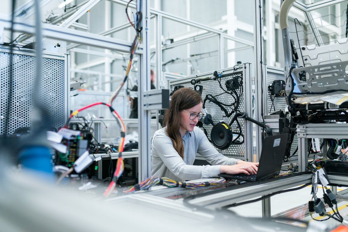 Modern pharmaceutical manufacturing facility interior